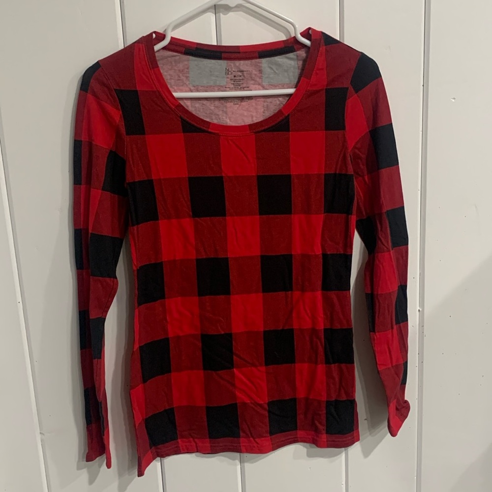 No Boundaries Red Black Plaid Long Sleeve Shirt Size M